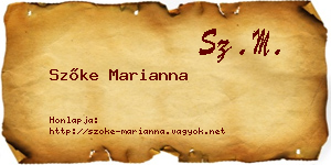 Szőke Marianna névjegykártya