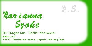 marianna szoke business card