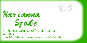 marianna szoke business card